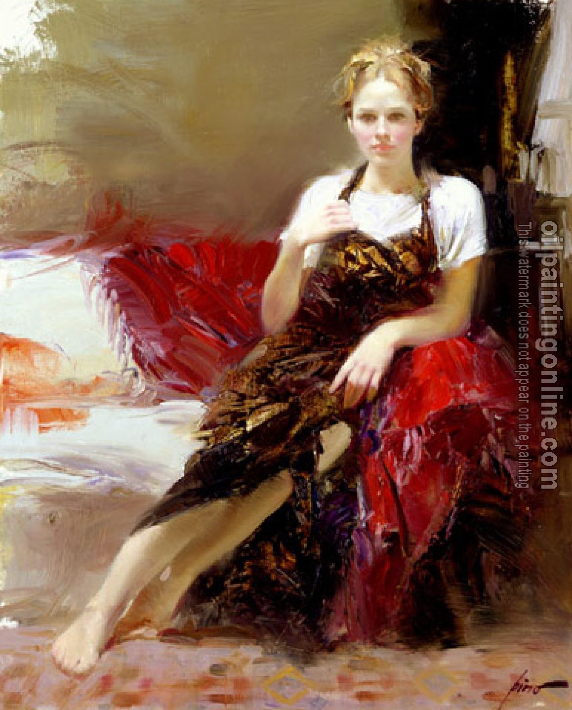 Pino Daeni - Impression oil painting.